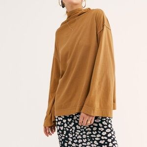 New We The Free Yellow Turtleneck Top Size S